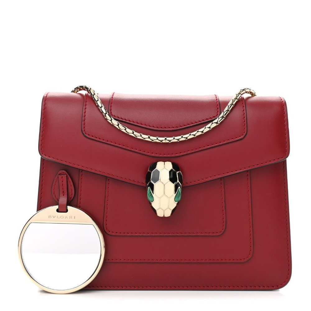 BVLGARI Serpenti Forever Crossbody Calfskin in Ruby Red